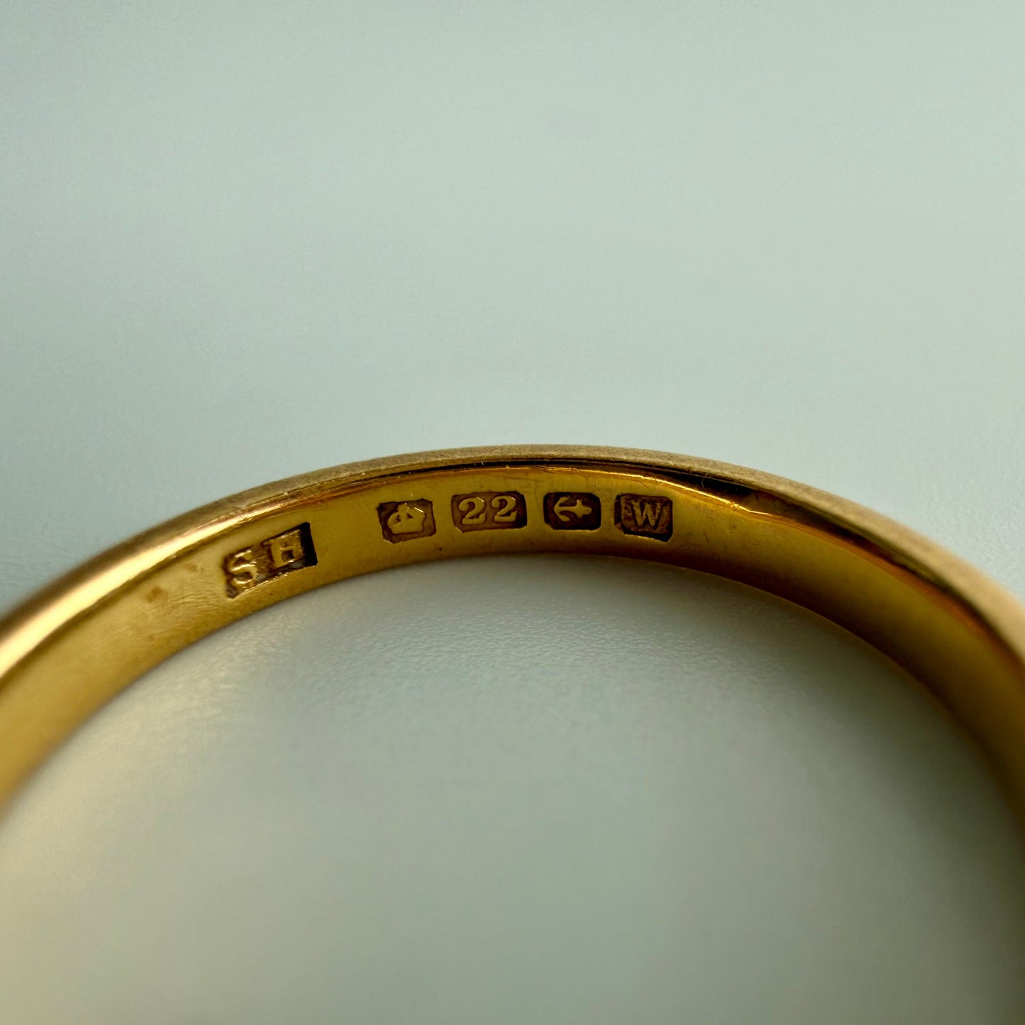 Antique 1921 Birmingham 22k Gold Wedding Band | Fully Hallmarked English Ring