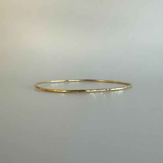 Estate Hammered 14k Gold Bangle