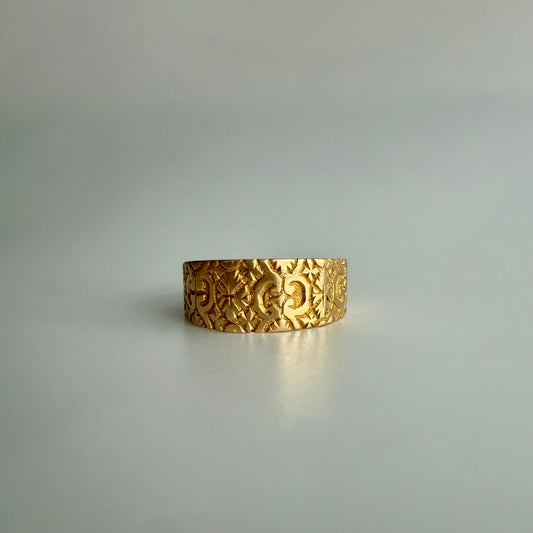 Antique 18k Engraved Wedding Band | Birmingham 1916