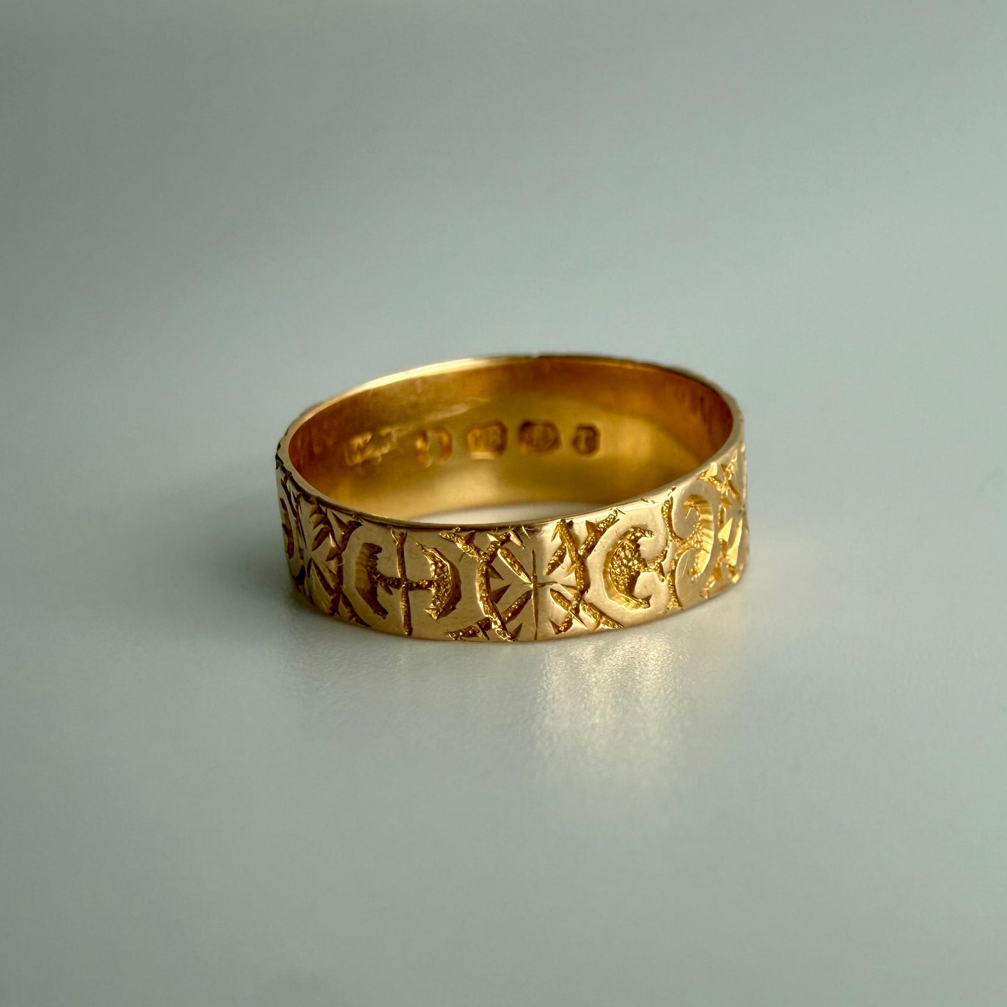 Antique 18k Engraved Wedding Band | Birmingham 1916