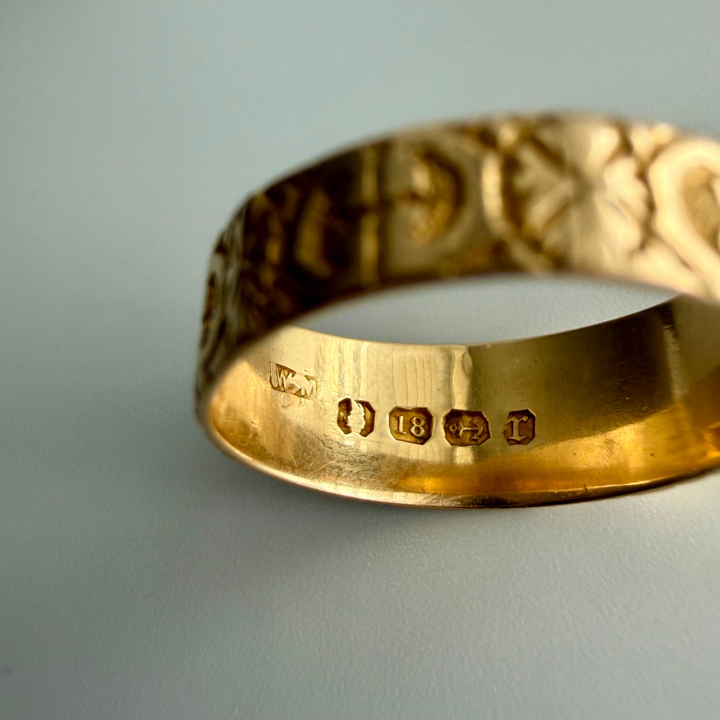 Antique 18k Engraved Wedding Band | Birmingham 1916