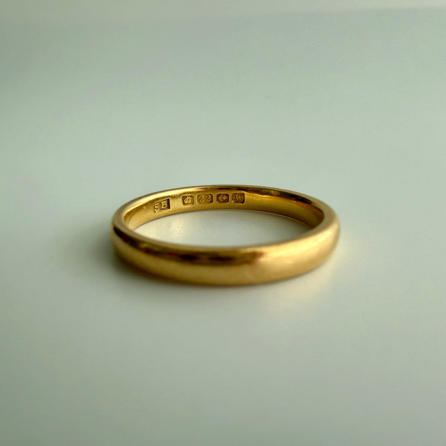 Antique 1921 Birmingham 22k Gold Wedding Band | Fully Hallmarked English Ring