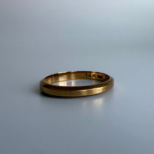 Vintage 14K Gold Wedding Band with Original 1945 Inscription