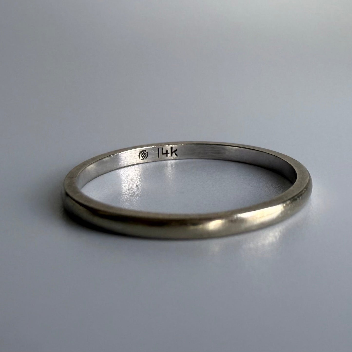 White 14K Gold Stacking Band