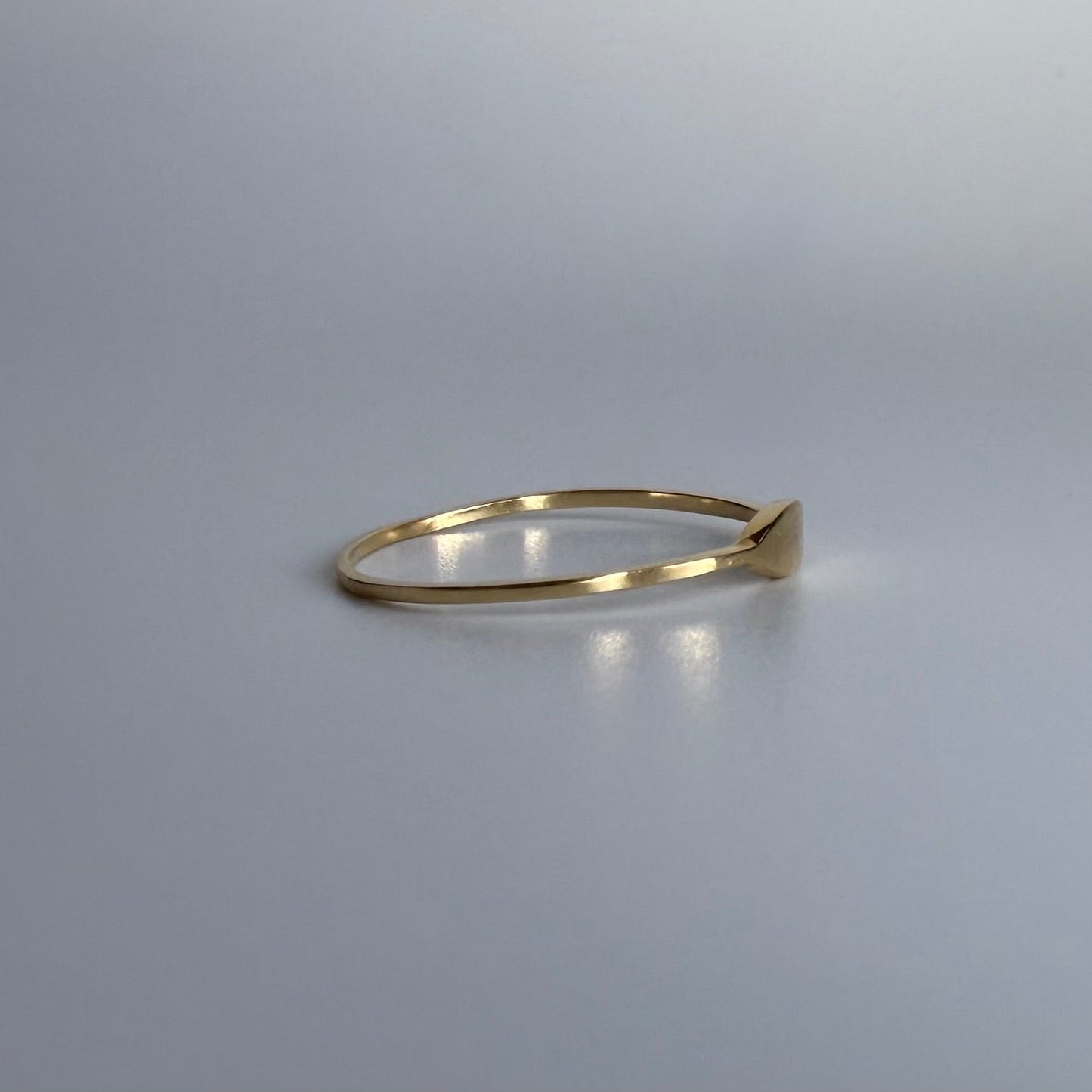 14k Gold Skinny Oval Signet Ring