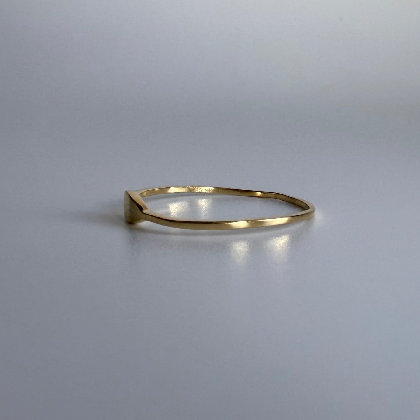 14k Gold Skinny Oval Signet Ring