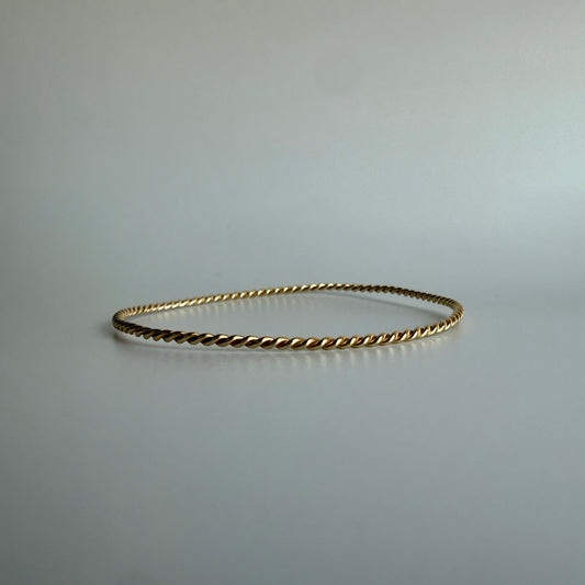 Estate Twisted  14K Gold Bangle