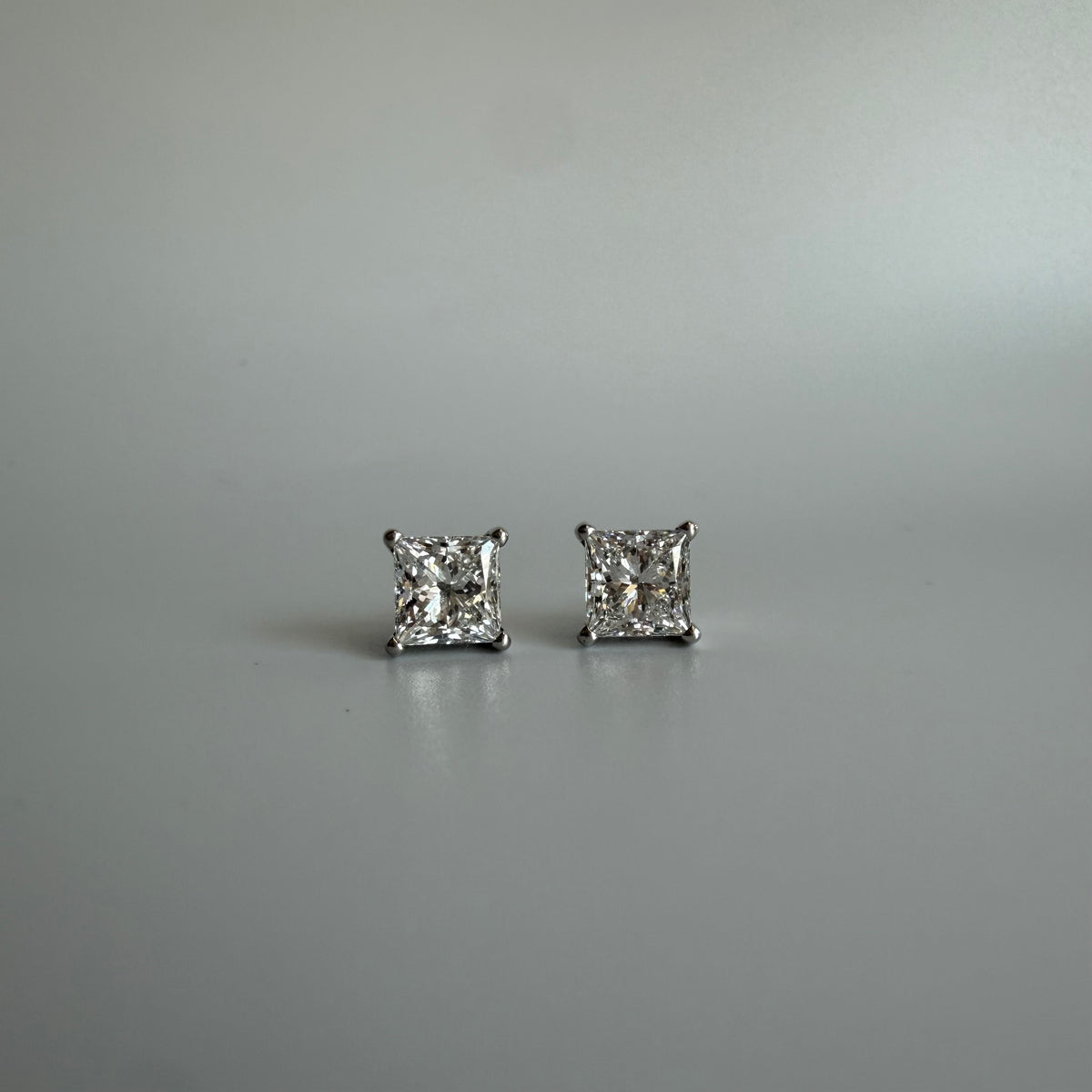 Princess-Cut Lab Grown Diamond Stud Earrings
