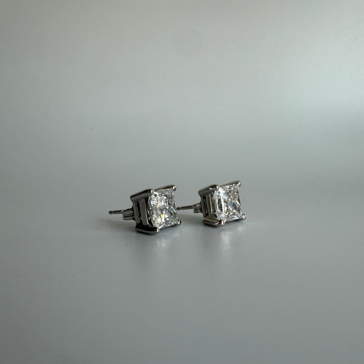 Princess-Cut Lab Grown Diamond Stud Earrings
