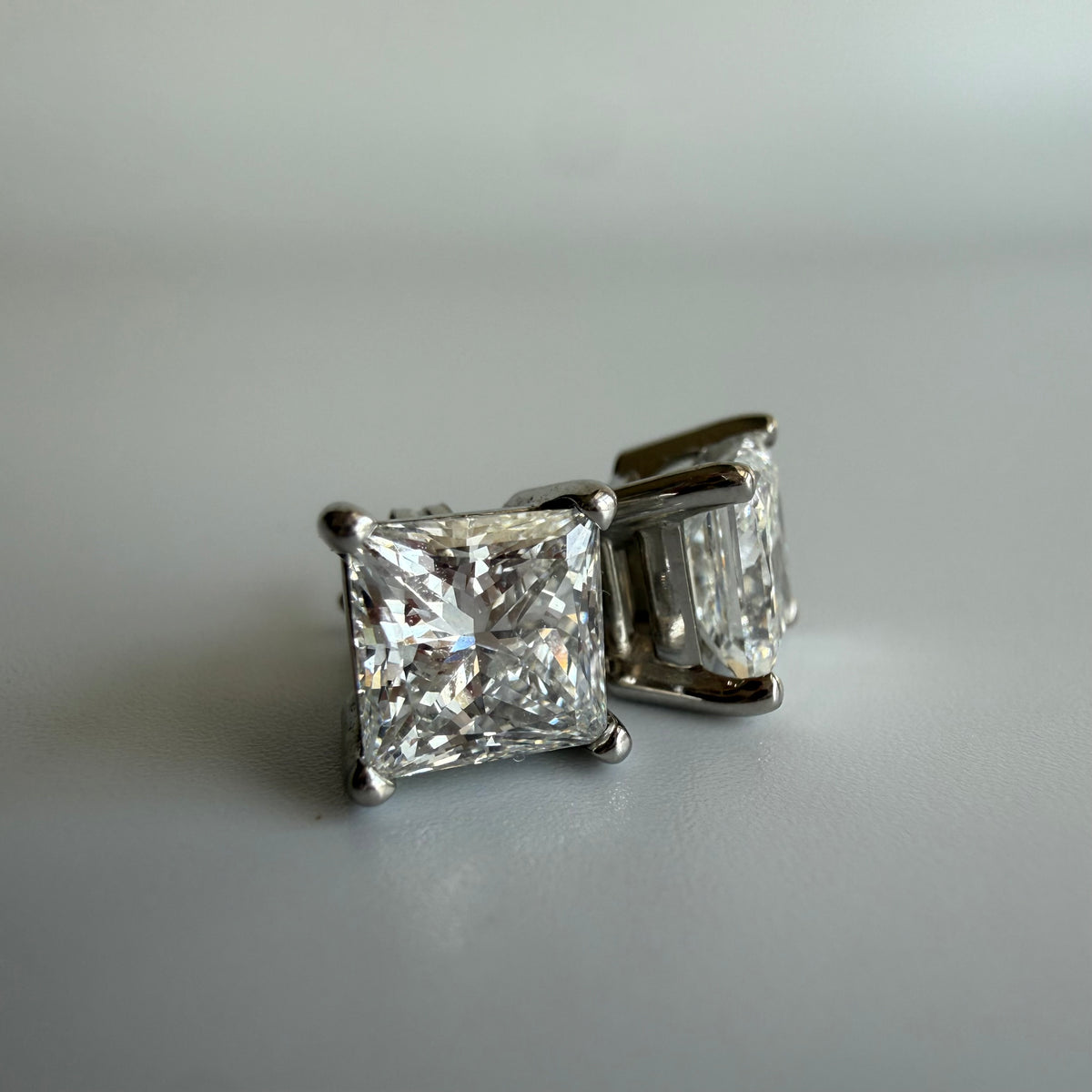 Princess-Cut Lab Grown Diamond Stud Earrings